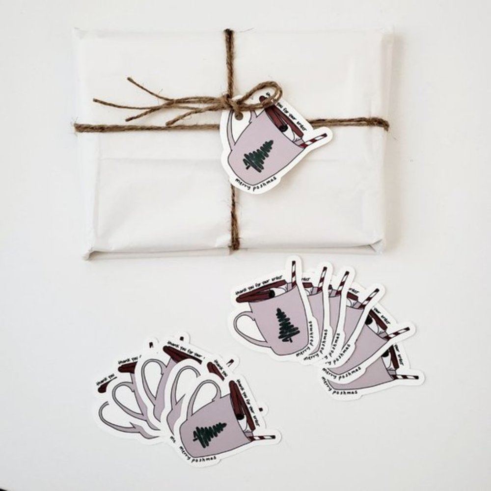 LB052 HANG TAGS Thank You for Your Order Merry Poshmas Holiday Mug [Price Firm] - Picture 5 of 7